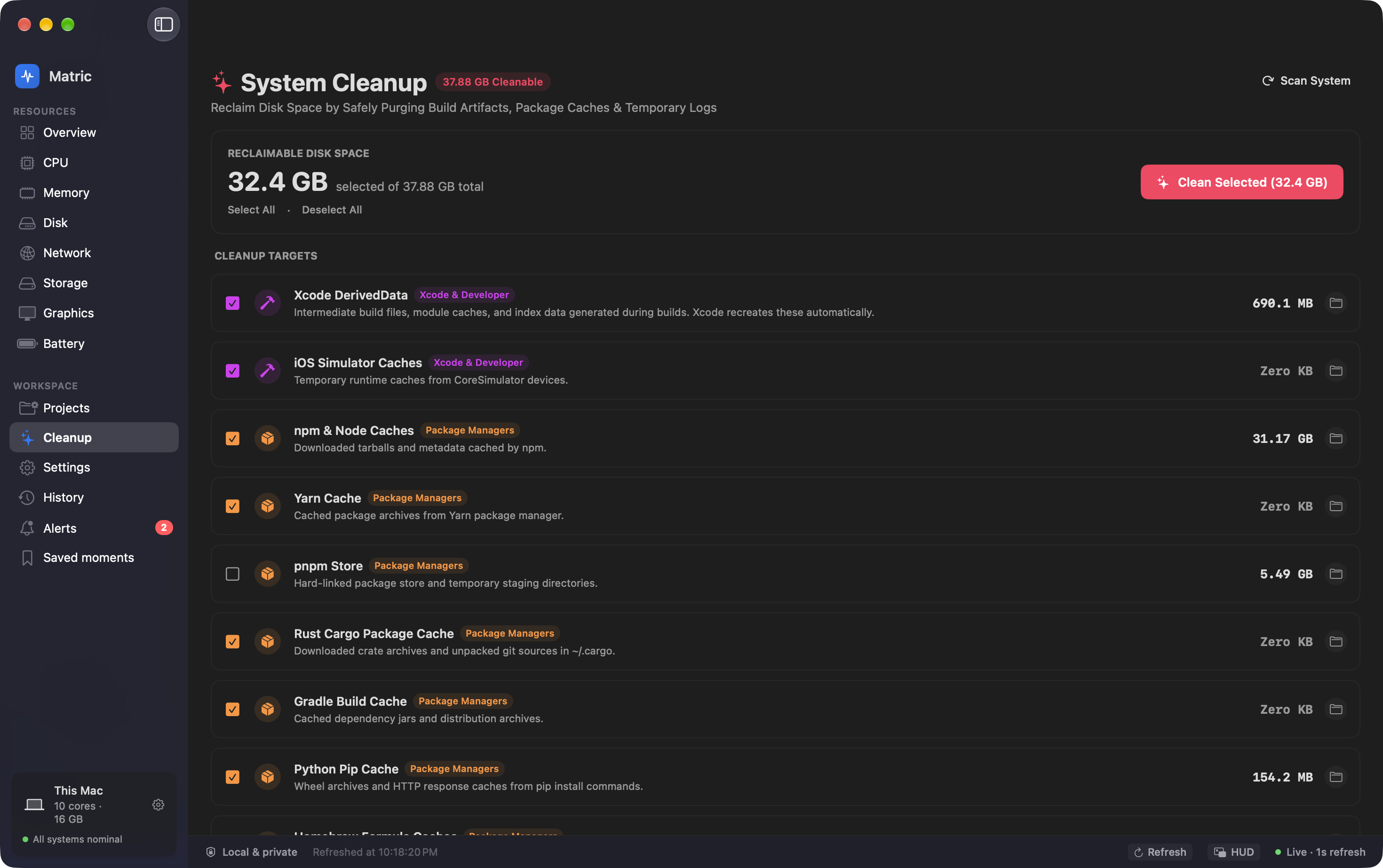 Matric System Cleanup Screenshot